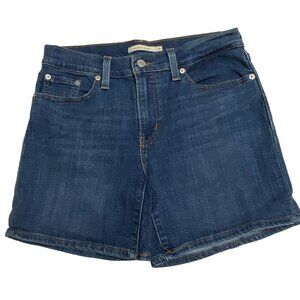 Levis Mid Length Denim Shorts Womens Size 28 Blue Cotton‎